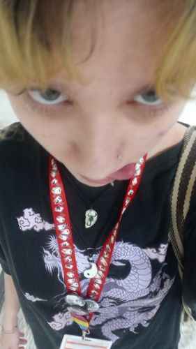 Customer photo review of Bloody Teeth Lanyard