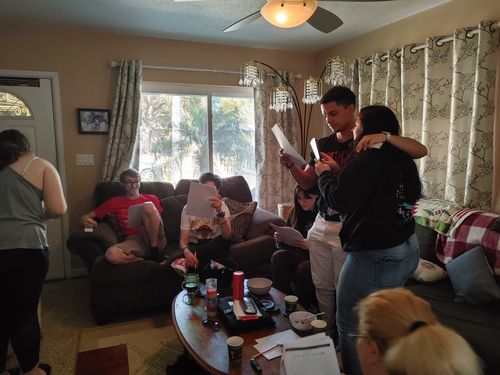 Customer photo review of Masquerade Ball/Carnival Murder Mystery Host Your Own Game Kit