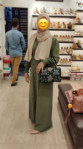 Customer photo review of Sage Green Elastic Cuff Simple Abaya