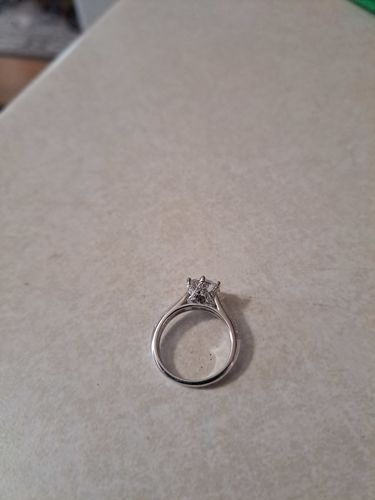 Customer photo review of Halo Round Cut Moissanite Pave Sterling Silver Ring