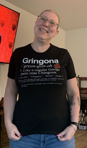 Customer photo review of Premium Gringona Women's Relaxed T-Shirt