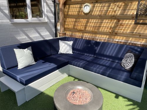 Customer photo review of Gardenista Outdoor Seating Euro Pallet Cushion Set