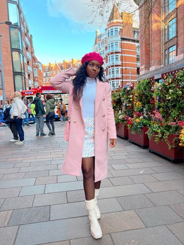 Customer photo review of Double Breasted Longline Coat