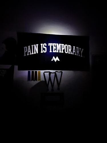 Customer photo review of PAIN IS TEMPORARY FLAG