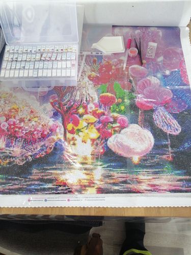 Customer photo review of 5D Diamond Painting XXL AB Steine Fantasy Baum