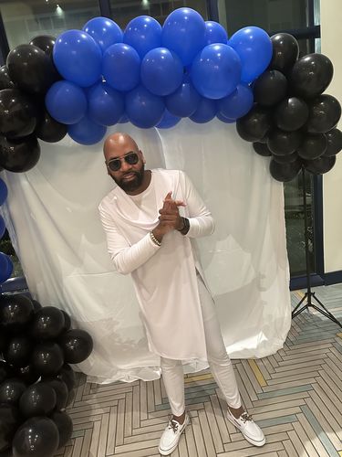 Customer photo review of Mens Muslim Solid Irregular Two Pieces Suit SKUJ54561