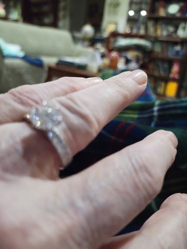 Customer photo review of Princess Channel Set Cathedral Moissanite Engagement Ring