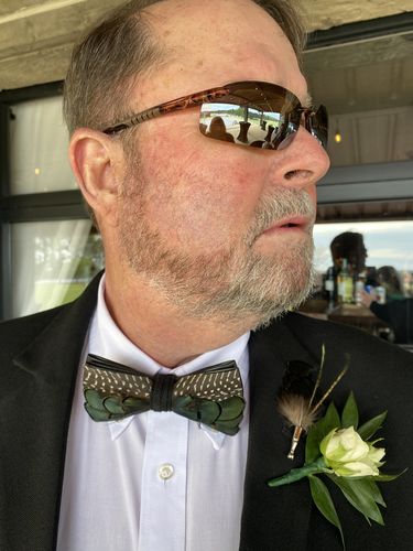 Customer photo review of The Maverick- Feather Bow Tie