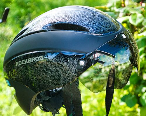 Customer photo review of Rockbros Integrally Molded Bicycle Helmet with Magnetic Goggles