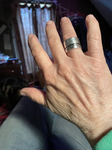 Customer photo review of "I Am Enough" Fidget Ring Sterling Silver