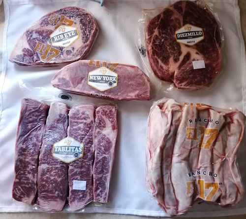 Reseña con foto de un cliente sobre Kit Carne Asada