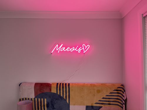 Customer photo review of Custom Neon Signs for Kids Rooms