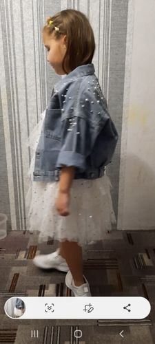 Customer photo review of PEARL FLOWERGIRL DENIM JACKET