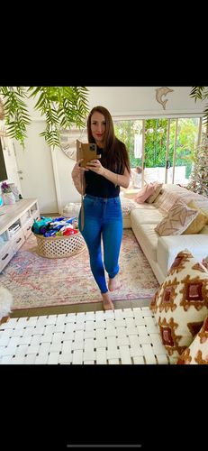 Customer photo review of Impact High Waisted Skinny Jeans - Indigo