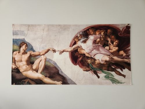 Customer photo review of Michelangelo “Adem’in Yaratılışı” Tablo Duvar Örtüsü