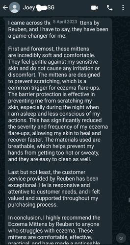 Customer photo review of Eczema Scratch Mitten