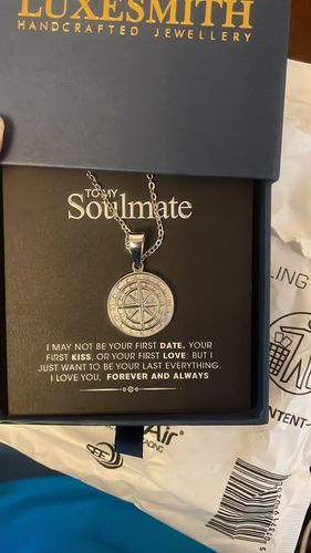 Customer photo review of "To My Soulmate" - Compass Pendant
