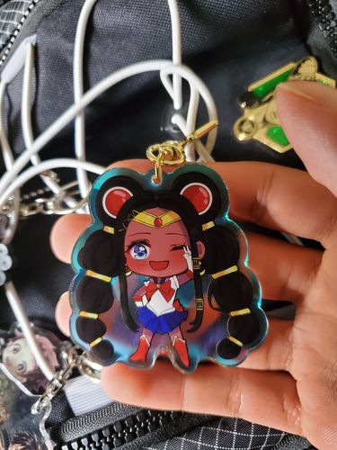 Customer photo review of Black Sailor Moon Colorful Keychain