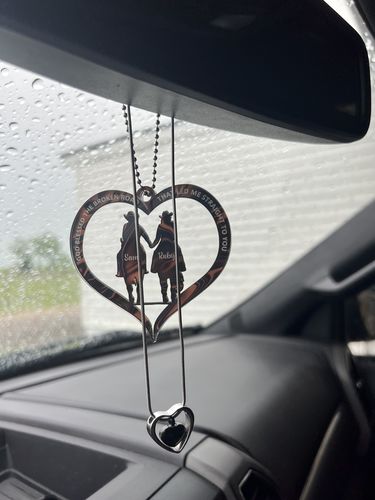 Customer photo review of Cowboy and Cowgirl Holding Hands God Blessed Personalized Ornament