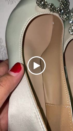 Customer video review of Joy Satin Rhinestone Heels