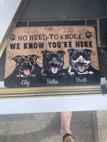 Customer photo review of Dog Personalized Doormat - DM042PS