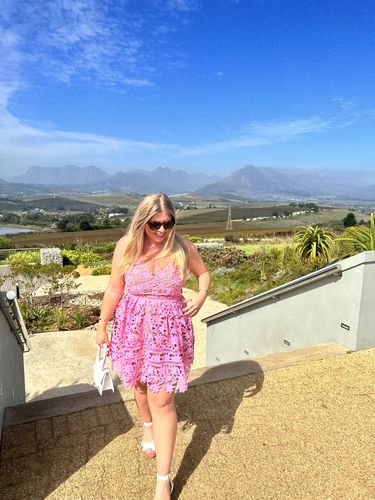 Customer photo review of RENT Self Portrait Pink Azalea Dress (RRP £270)