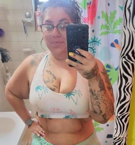 Customer photo review of Salty Savage Ladies High Support Tornadic Cross Back Sports Bra | Wet Suit Performance | White Tropical