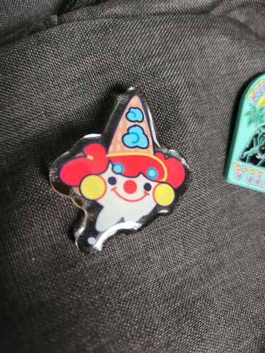 Customer photo review of Ice Cream Clown Acrylic Pins