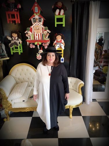 Customer photo review of Black & White Cotton Tunic TAMARA