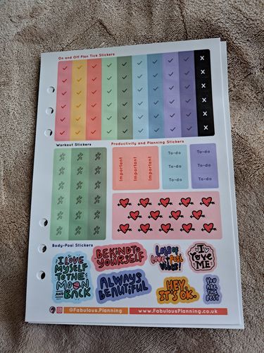 Customer photo review of Sassy On & Off Plan Tick Stickers