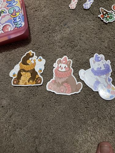 Customer photo review of Clown Bear Stickers