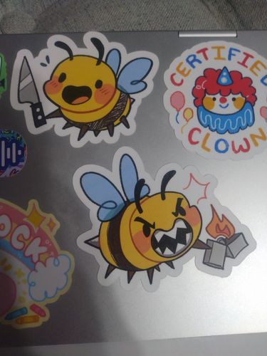 Customer photo review of Chaotic Bees Stickers!