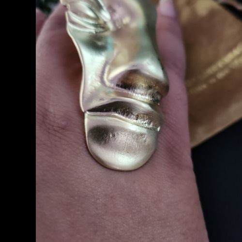 Customer photo review of Gold Plated on Brass Statement Adjustable Rings