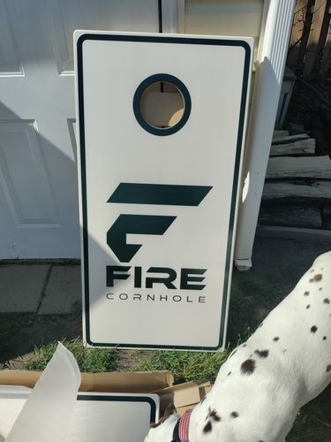 Customer photo review of Fire Cornhole Boards Series II