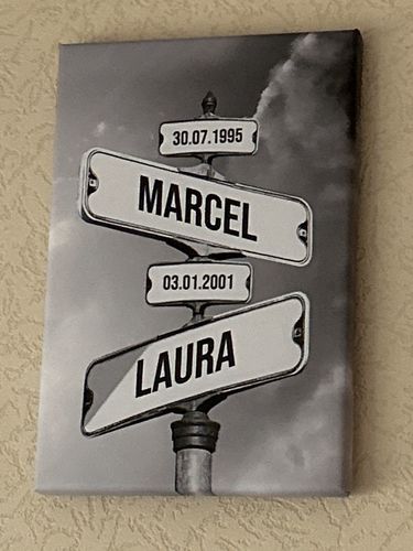 Customer photo review of Cuadro personalizado "Fecha de nacimiento de niños"