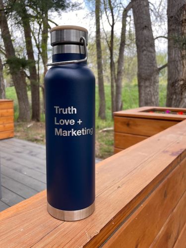 Customer photo review of Vacuum Insulated Bottle with Bamboo Top | 22 oz