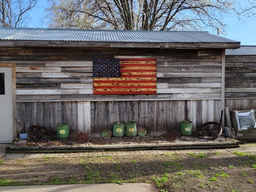Customer photo review of 50 Star American Flag Metal Stencil (14 gauge steel)