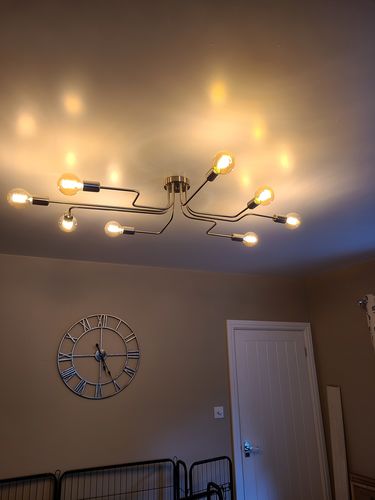 Customer photo review of 8-Light Sputnik Linear Semi Flush Mount
