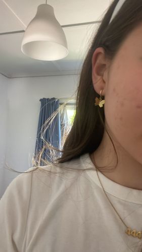 Customer photo review of Tiny Hoop Clip On Earrings in Gold