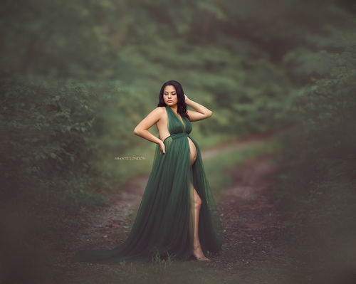 Customer photo review of Tulle Flowers Long Maternity Dress for Photo Shoot White Maternity Dress Maxi Gown Baby Shower Dress Photo Props