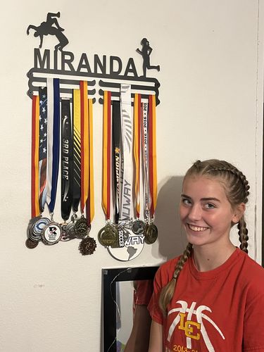 Customer photo review of Customized Medal Display Hanger