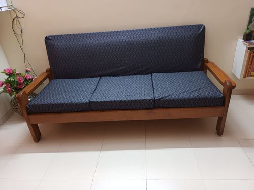 Customer photo review of Navy Blue Abstract Elastic L-Shape Sofa Slipcovers.