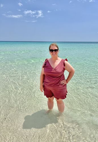 Customer photo review of ginger swim romper