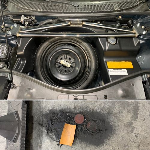 Customer photo review of Frunk "Under the Hood, U Shaped Spare Tire" Main Plastic Panel