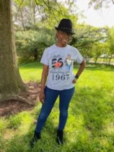 Customer photo review of 56th birthday shirts for her, Personalised 56th birthday gifts, 1967 t shirt, 56 and fabulous shirt, 56th birthday shirt ideas, gift ideas 56th birthday woman