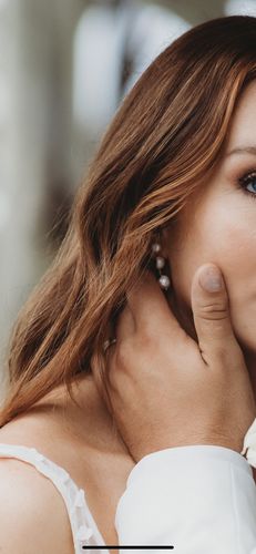 Customer photo review of **PRE-ORDER MAY** Huntleigh Pearl Earrings