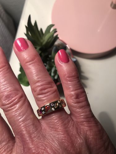 Customer photo review of Falling Leaves Jeweled Ring | Adjustable