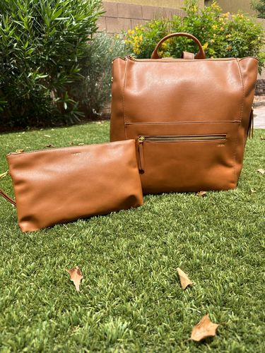 Customer photo review of The Square Diaper Bag Bundle - Brown