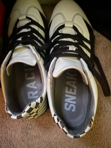 Customer photo review of **NEW** Men's Racing Sneaker in Checkered Flag (White and Black)