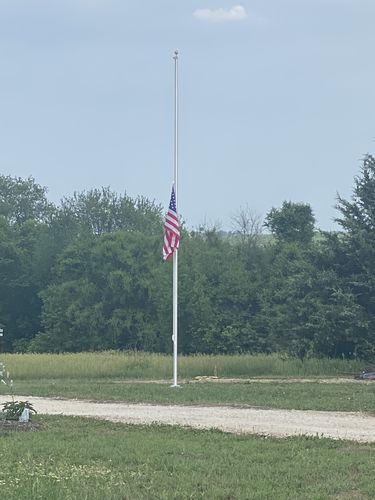 Customer photo review of 30 ft. Commercial Flagpole with External Rope Halyard Rated At 88 mph